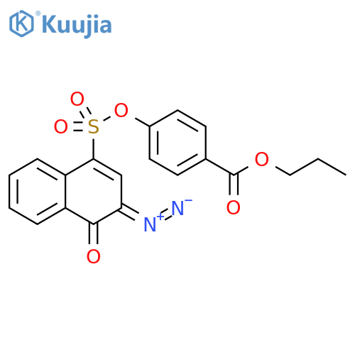 Benzoic acid, 4-[[(3-diazo-3,4-dihydro-4-oxo-1-naphthalenyl)sulfonyl]oxy]-, propyl ester structure