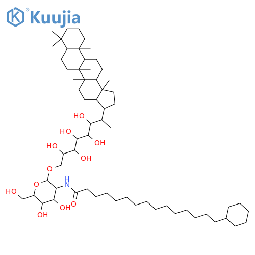 29-(1,2,3,4,5-Pentahydroxypentyl)-29-hopanol; (22S,29R,31R,32R,33S,34S)-form, 35-O-[2-Deoxy-2-[(15-cyclohexylpentadecanoyl)amino]-β-D-mannopyranoside] structure