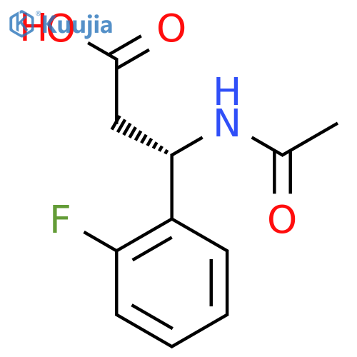 (3S)-3-acetamido-3-(2-fluorophenyl)propanoic acid structure