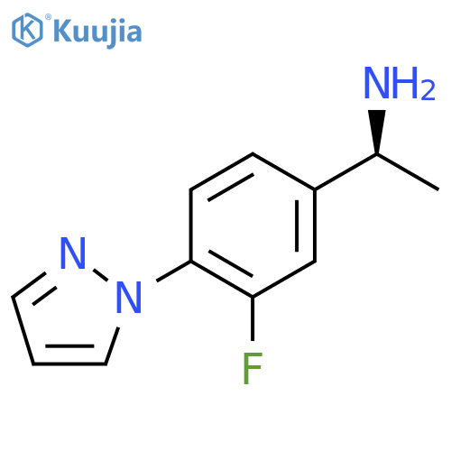 (1S)-1-3-fluoro-4-(1H-pyrazol-1-yl)phenylethan-1-amine structure