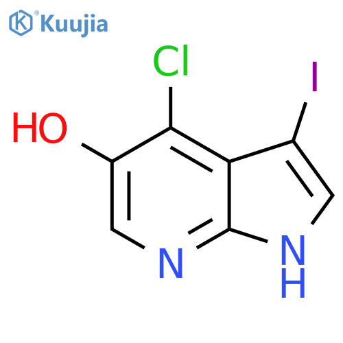 4-Chloro-3-iodo-1H-pyrrolo2,3-bpyridin-5-ol structure