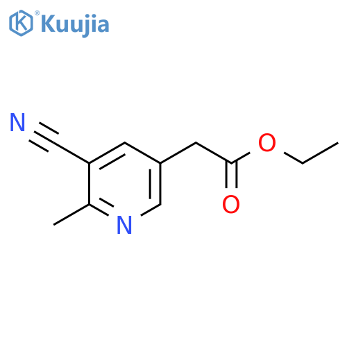 Ethyl 3-cyano-2-methylpyridine-5-acetate structure