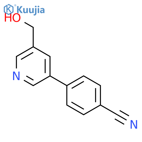 4-(5-(Hydroxymethyl)pyridin-3-yl)benzonitrile structure