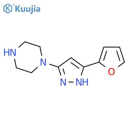 1-(5-(furan-2-yl)-1H-pyrazol-3-yl)piperazine structure
