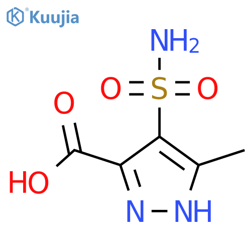 5-methyl-4-sulfamoyl-1H-pyrazole-3-carboxylic acid structure