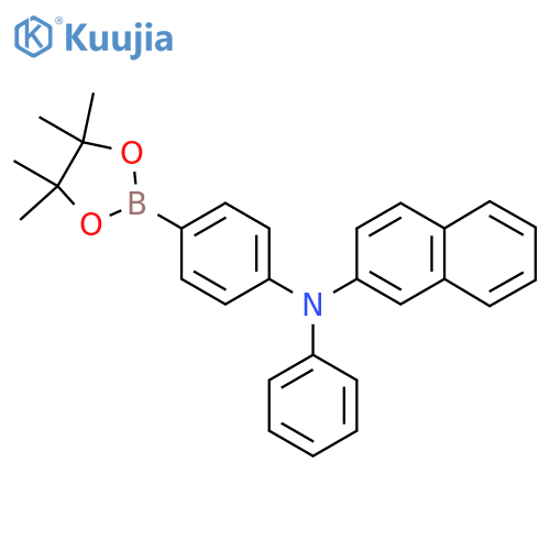 N-Phenyl-N-(4-(4,4,5,5-tetramethyl-1,3,2-dioxaborolan-2-yl)phenyl)naphthalen-2-amine structure
