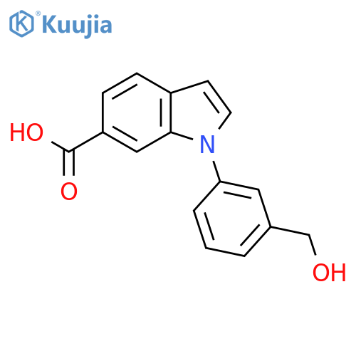 1-(3-Hydroxymethylphenyl)-1H-indole-6-carboxylic acid structure