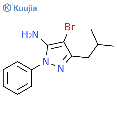 4-Bromo-5-isobutyl-2-phenyl-2H-pyrazol-3-ylamine structure