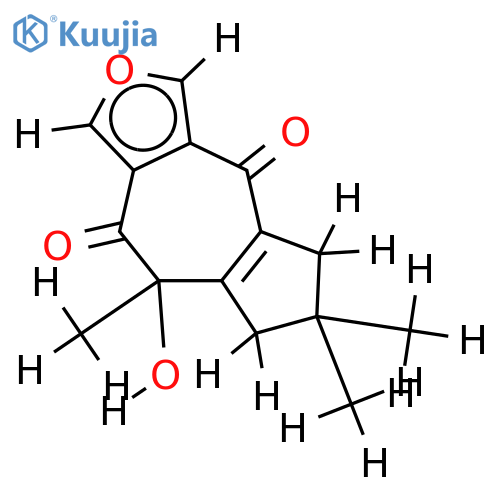 5,13-epoxy-3beta-hydroxy-lactara-2(9),5,7(13)-trien-4,8-dion structure