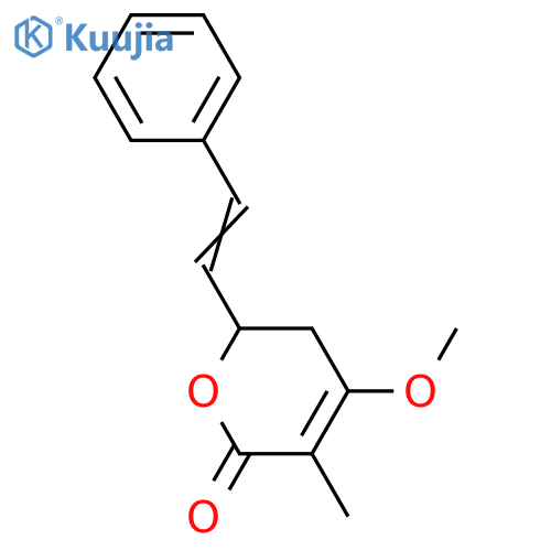 5,6-Dihydro-4-methoxy-3-methyl-6-(2-phenylethenyl)-2H-pyran-2-one; (E)-(-)-form structure
