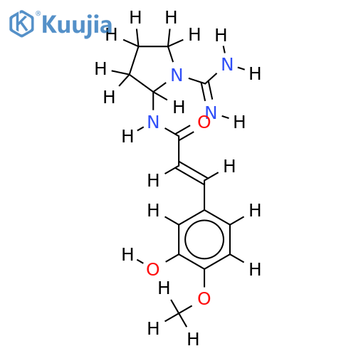 (E)-N-(1-carbamimidoylpyrrolidin-2-yl)isoferulamide structure