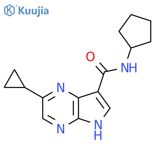 N-Cyclopentyl-2-cyclopropyl-5H-pyrrolo[2,3-b]pyrazine-7-carboxamide structure