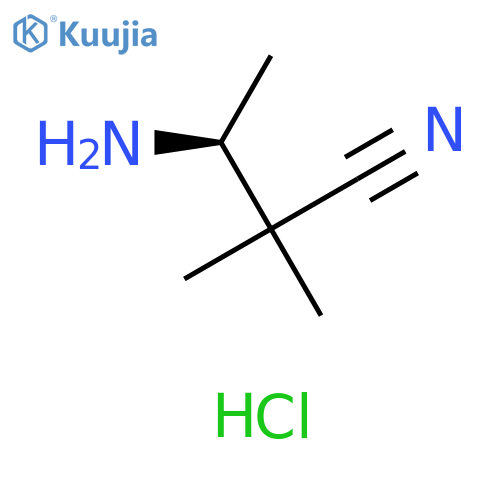 (S)-3-amino-2,2-dimethylbutanenitrile hydrochloride structure