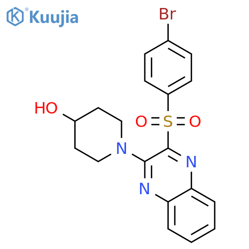 1-3-(4-Bromophenyl)sulfonyl-2-quinoxalinyl-4-piperidinol structure