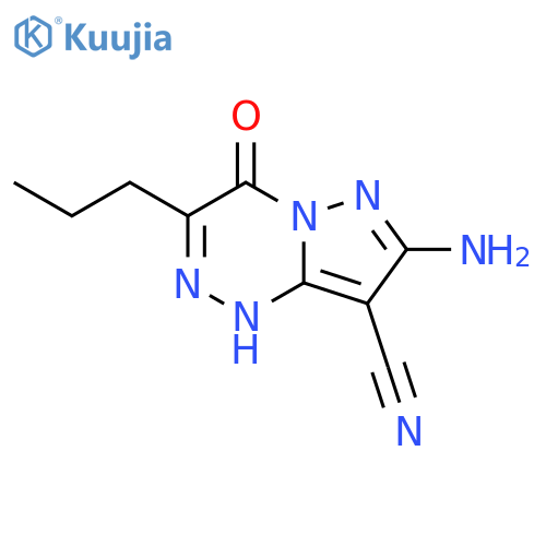 7-Amino-4-oxo-3-propyl-1,4-dihydro-pyrazolo[5,1-c][1,2,4]triazine-8-carbonitrile structure