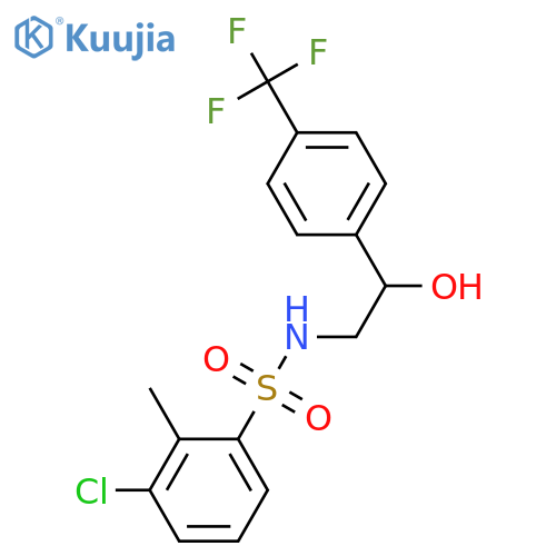 3-chloro-N-{2-hydroxy-2-4-(trifluoromethyl)phenylethyl}-2-methylbenzene-1-sulfonamide structure