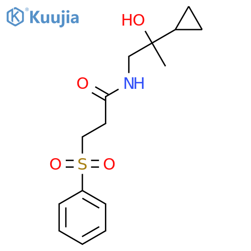3-(benzenesulfonyl)-N-(2-cyclopropyl-2-hydroxypropyl)propanamide structure