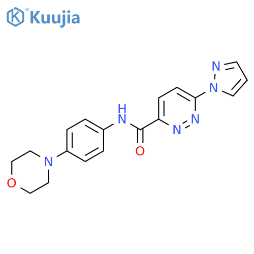 N-4-(morpholin-4-yl)phenyl-6-(1H-pyrazol-1-yl)pyridazine-3-carboxamide structure