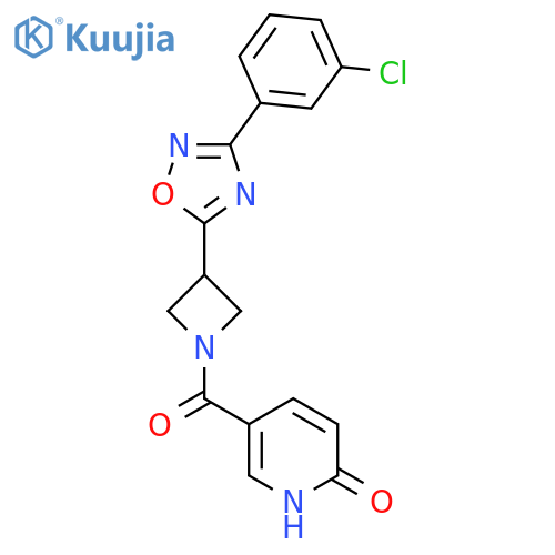 5-{3-3-(3-chlorophenyl)-1,2,4-oxadiazol-5-ylazetidine-1-carbonyl}-1,2-dihydropyridin-2-one structure