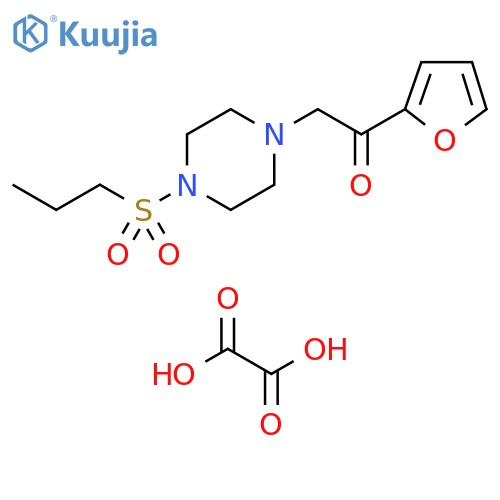 1-(furan-2-yl)-2-[4-(propane-1-sulfonyl)piperazin-1-yl]ethan-1-one; oxalic acid structure