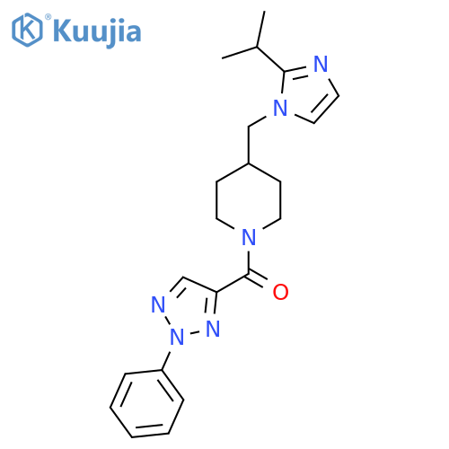 1-(2-phenyl-2H-1,2,3-triazole-4-carbonyl)-4-{2-(propan-2-yl)-1H-imidazol-1-ylmethyl}piperidine structure