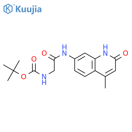 tert-butyl N-{(4-methyl-2-oxo-1,2-dihydroquinolin-7-yl)carbamoylmethyl}carbamate structure