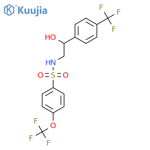 N-{2-hydroxy-2-4-(trifluoromethyl)phenylethyl}-4-(trifluoromethoxy)benzene-1-sulfonamide structure
