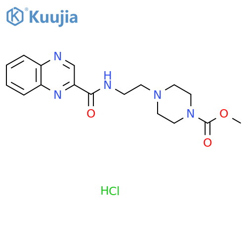 methyl 4-{2-(quinoxalin-2-yl)formamidoethyl}piperazine-1-carboxylate hydrochloride structure