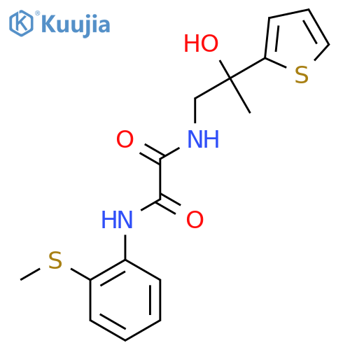 N-2-hydroxy-2-(thiophen-2-yl)propyl-N'-2-(methylsulfanyl)phenylethanediamide structure