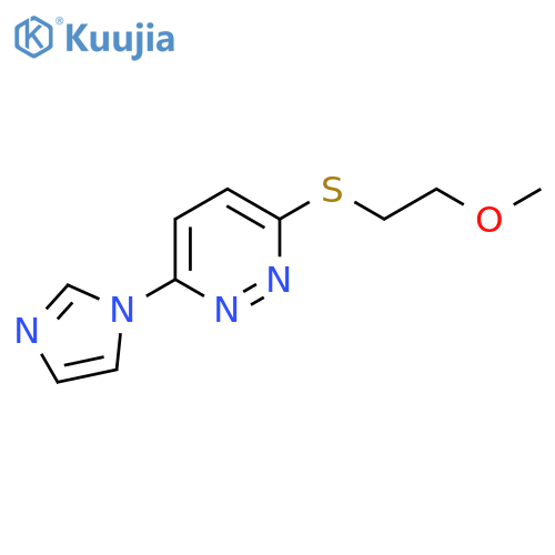 3-(1H-imidazol-1-yl)-6-(2-methoxyethyl)sulfanylpyridazine structure