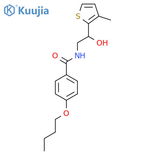 4-butoxy-N-2-hydroxy-2-(3-methylthiophen-2-yl)ethylbenzamide structure