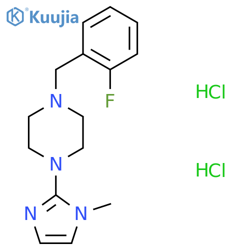1-(2-fluorophenyl)methyl-4-(1-methyl-1H-imidazol-2-yl)piperazine dihydrochloride structure