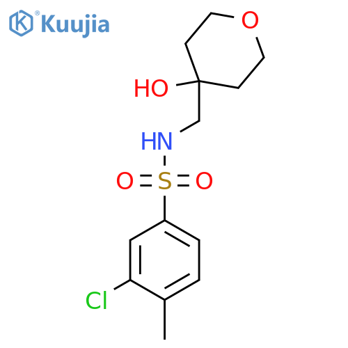 3-chloro-N-[(4-hydroxyoxan-4-yl)methyl]-4-methylbenzene-1-sulfonamide structure