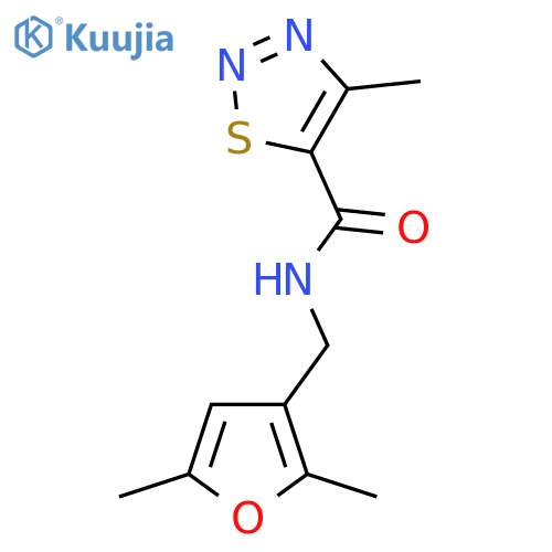 N-(2,5-dimethylfuran-3-yl)methyl-4-methyl-1,2,3-thiadiazole-5-carboxamide structure