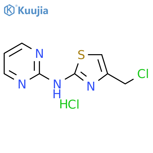 N-[4-(Chloromethyl)-1,3-thiazol-2-yl]pyrimidin-2-amine hydrochloride structure