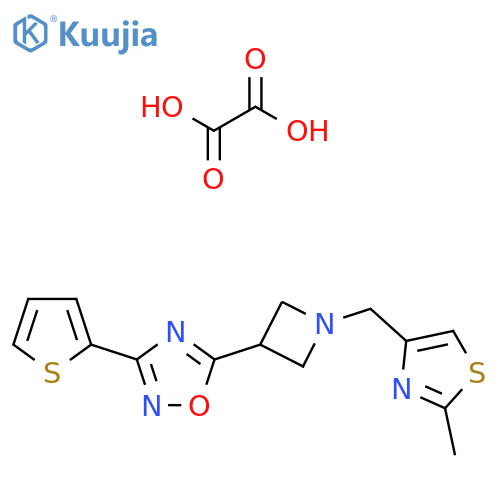 5-{1-(2-methyl-1,3-thiazol-4-yl)methylazetidin-3-yl}-3-(thiophen-2-yl)-1,2,4-oxadiazole; oxalic acid structure
