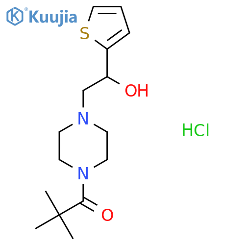 1-(4-(2-Hydroxy-2-(thiophen-2-yl)ethyl)piperazin-1-yl)-2,2-dimethylpropan-1-one hydrochloride structure