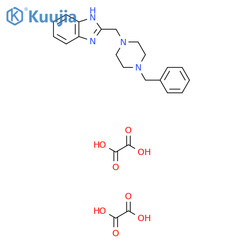 2-(4-benzylpiperazin-1-yl)methyl-1H-1,3-benzodiazole; bis(oxalic acid) structure