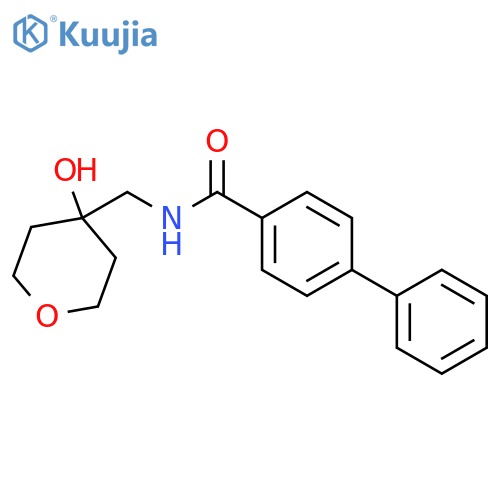 N-(4-hydroxyoxan-4-yl)methyl-1,1'-biphenyl-4-carboxamide structure