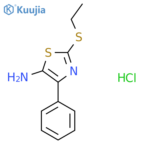 2-(ethylsulfanyl)-4-phenyl-1,3-thiazol-5-amine hydrochloride structure