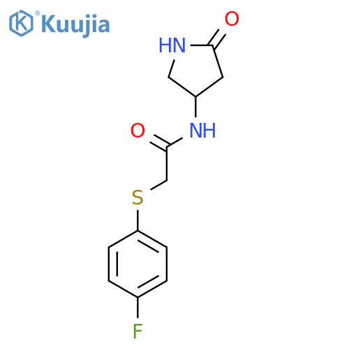 2-(4-fluorophenyl)sulfanyl-N-(5-oxopyrrolidin-3-yl)acetamide structure