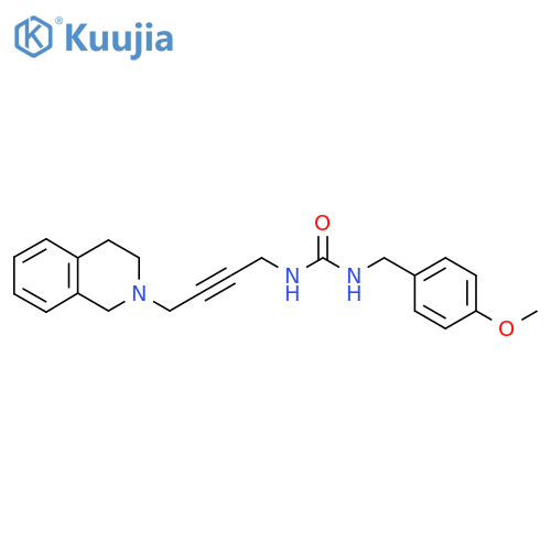 1-(4-methoxyphenyl)methyl-3-4-(1,2,3,4-tetrahydroisoquinolin-2-yl)but-2-yn-1-ylurea structure