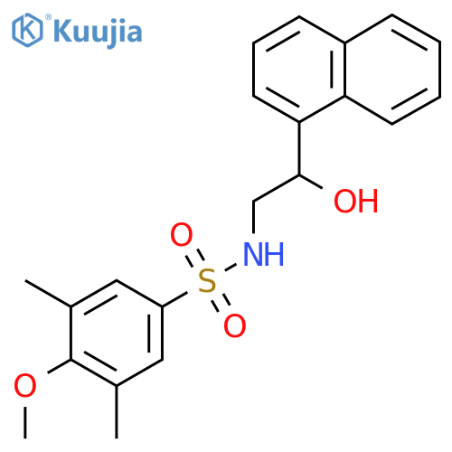 N-2-hydroxy-2-(naphthalen-1-yl)ethyl-4-methoxy-3,5-dimethylbenzene-1-sulfonamide structure