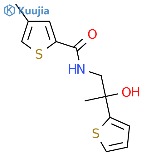N-2-hydroxy-2-(thiophen-2-yl)propyl-4-methylthiophene-2-carboxamide structure