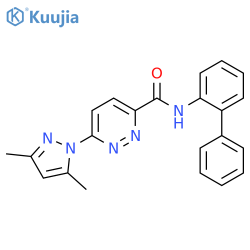 N-{1,1'-biphenyl-2-yl}-6-(3,5-dimethyl-1H-pyrazol-1-yl)pyridazine-3-carboxamide structure