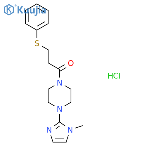 1-4-(1-methyl-1H-imidazol-2-yl)piperazin-1-yl-3-(phenylsulfanyl)propan-1-one hydrochloride structure