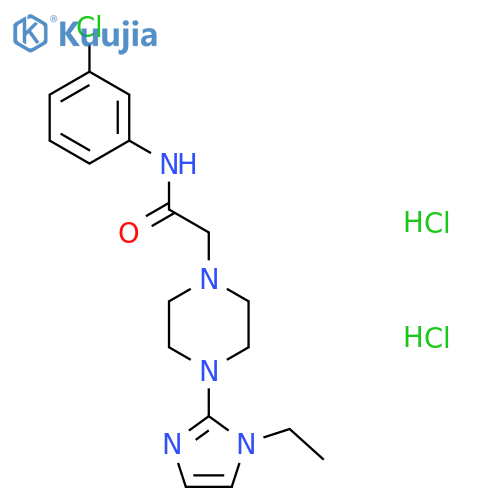 N-(3-chlorophenyl)-2-4-(1-ethyl-1H-imidazol-2-yl)piperazin-1-ylacetamide dihydrochloride structure