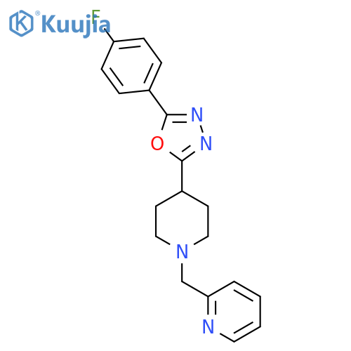 2-({4-5-(4-fluorophenyl)-1,3,4-oxadiazol-2-ylpiperidin-1-yl}methyl)pyridine structure