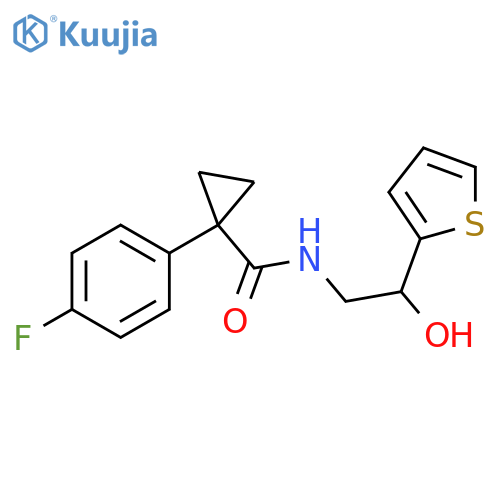 1-(4-fluorophenyl)-N-[2-hydroxy-2-(thiophen-2-yl)ethyl]cyclopropane-1-carboxamide structure
