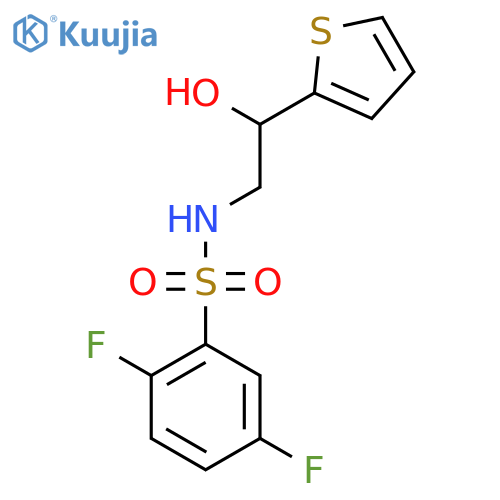 2,5-difluoro-N-2-hydroxy-2-(thiophen-2-yl)ethylbenzene-1-sulfonamide structure